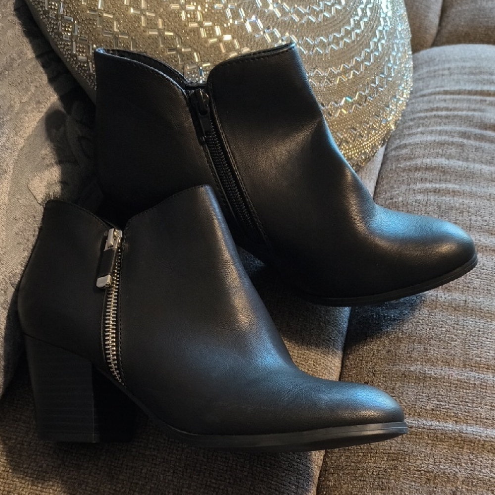 Style & Co. Black Ankle Booties with Side Zip Accent